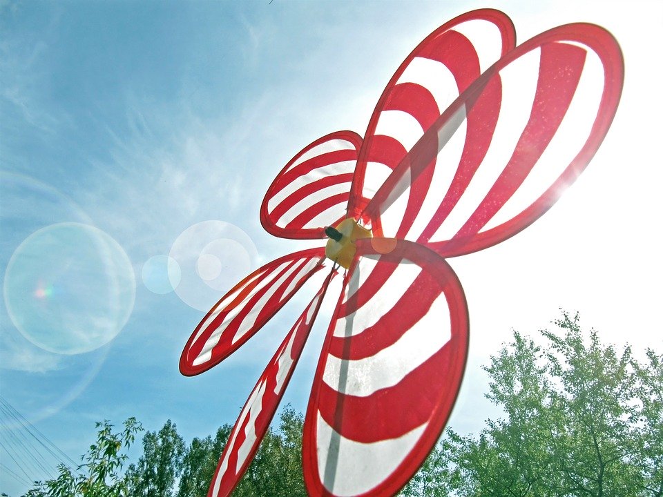 a whirling garden wind spinner